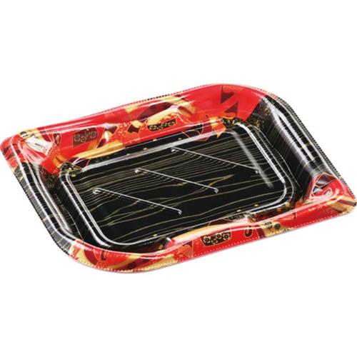 刺身容器 葉皿2−3(V1) 本体 舞姫赤 ×18