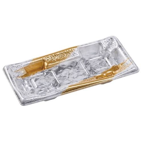 刺身容器 陶彩24−11 本体 あや筆金 ×18