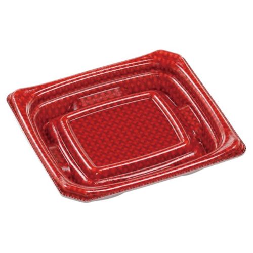 刺身容器Uステージ13−12本体クロスD赤×30