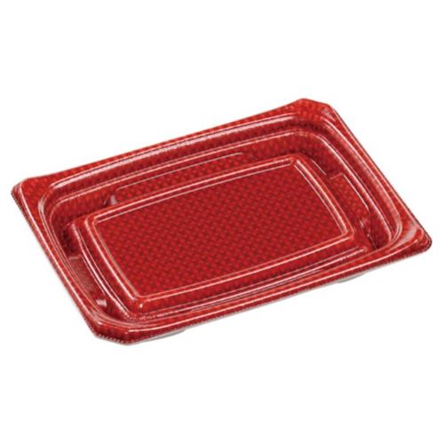 刺身容器Uステージ18−13本体クロスD赤×20