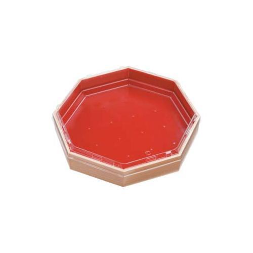 WPS−八角280透明蓋付 柾目朱 6セット