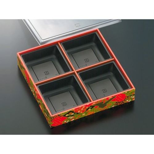 折 松花堂7寸−4/黒・古今(ボ) 8セット