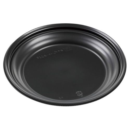 軽食容器FTプレート−丸225本体耐寒黒×12