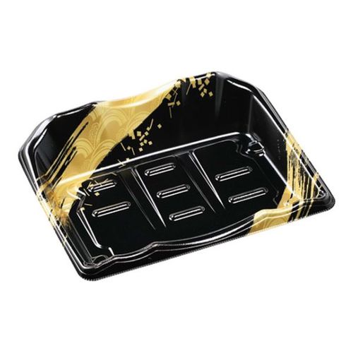 刺身容器 豊山24−19 本体 黒波金 12セット