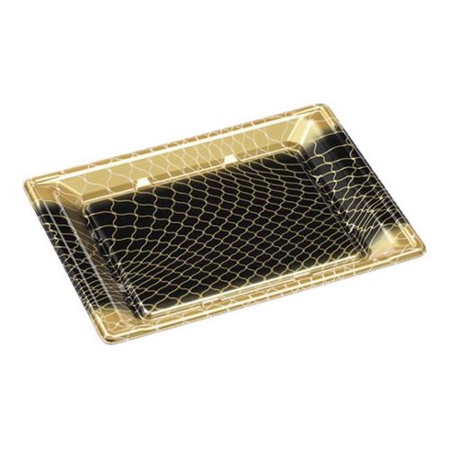 刺身容器 平舟25−18 本体 網金黒 12セット