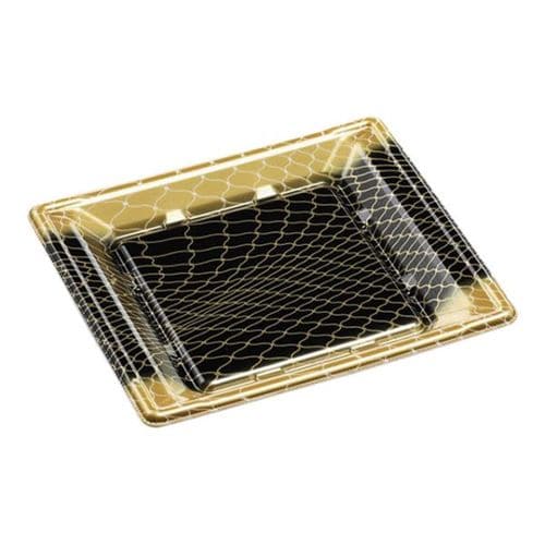 刺身容器 平舟20−17 本体 網金黒 18セット