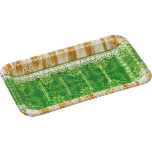 MFPティアラ角皿25−14本体リラD緑 ×12