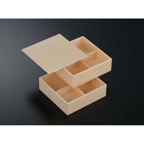 木目5.5寸角二段 共蓋 上下十字仕切 12セット