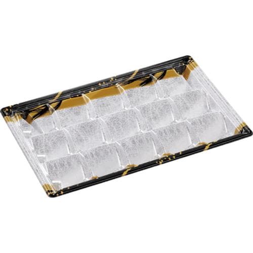 刺身容器 長角鉢37−24盛台TZ 雪舟金 ×12