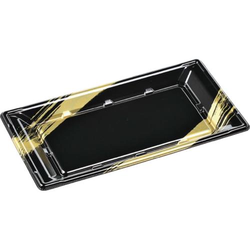 刺身容器 平舟28−15本体 エコ 黒波金 ×12