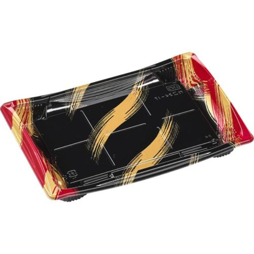 刺身容器 竹皿24−17 本体 はけ嵐赤 8セット