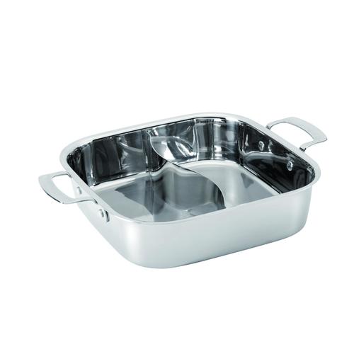 燕舞IH対応角型2槽火鍋30cmガラス蓋付