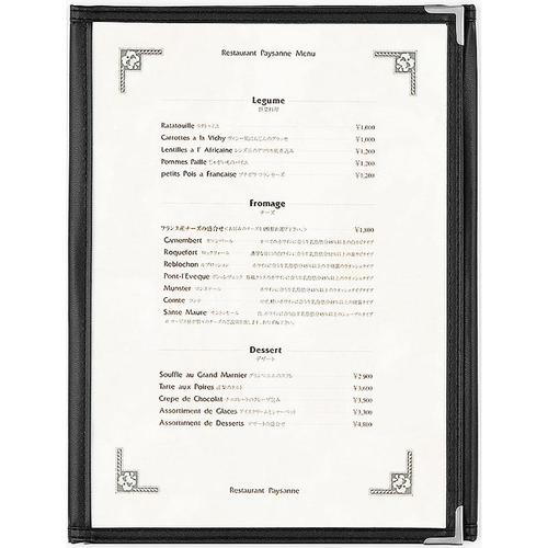 ABW−10.6Pメニューブック黒 4セット