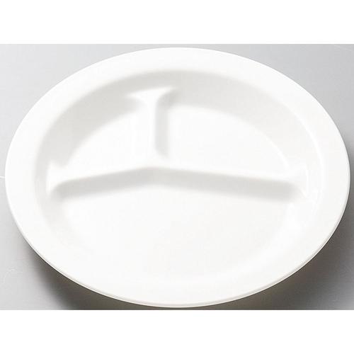 1714Wポリプロ丸ランチ皿三ツ切ホワイト×31