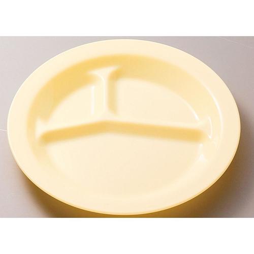 1714Kポリプロ丸ランチ皿三ツ切クリーム×31
