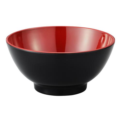 NO.13WAカスミ型汁椀身内朱/外黒1×6