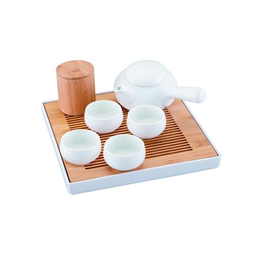 マットホワイト(茶盤1茶壷1茶缶1茶杯4)