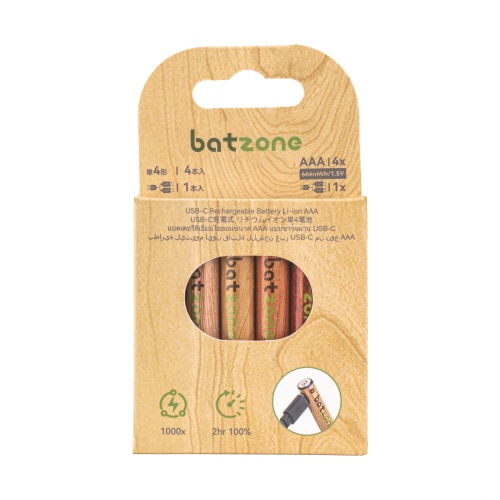 リチウムイオン電池単4 タイプCケーブル付 4本入