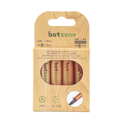 リチウムイオン電池単3 タイプCケーブル付 4本入