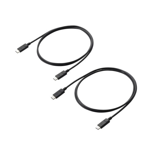 USBケーブル CtoC 60W 2本セット 黒