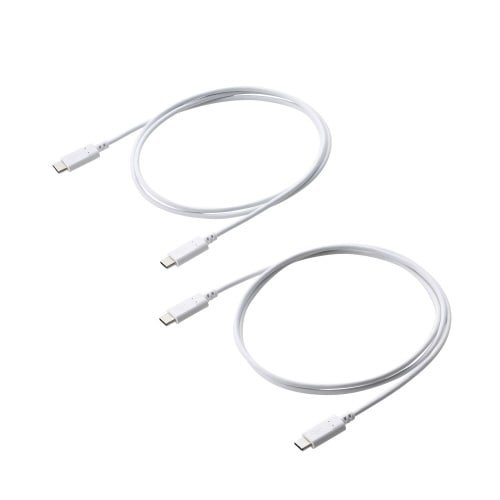 USBケーブル CtoC 60W 2本セット 白