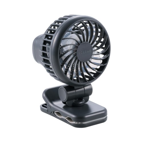小型扇風機 2way 卓上/クリップ グレー