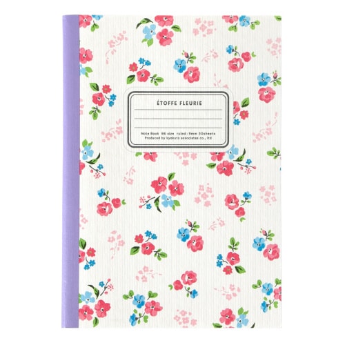 ノート花柄ノートホワイト30枚×10