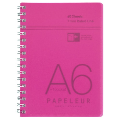 WリングノートパペルールA660枚ピンク×5