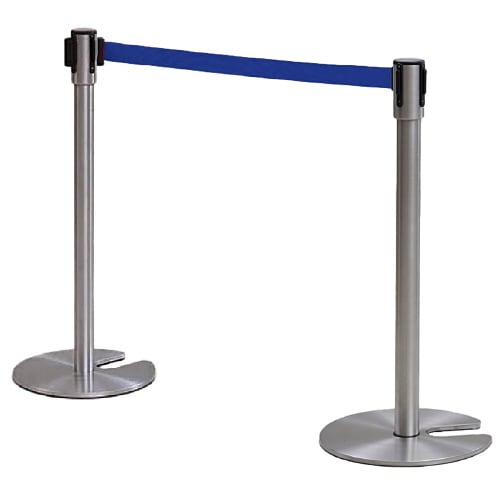 ベルトパーティション ステンレスベース 青 2台