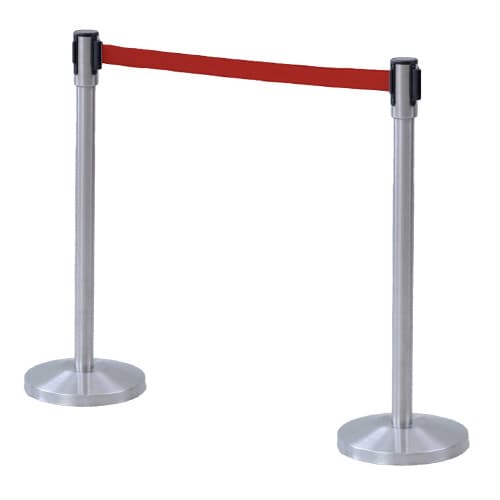 ベルトパーティション ステンレスベース 赤 2台