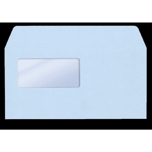 333107 窓付封筒(アクア)シールのり付き