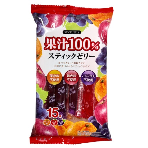 果汁100%スティックゼリー15本 12個