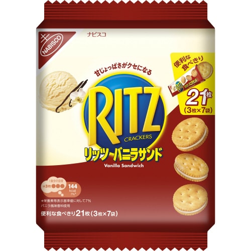 リッツバニラサンドファミリー3枚X7袋 12個