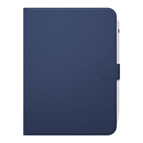iPad10.9フリーアングルレザーケース ブルー