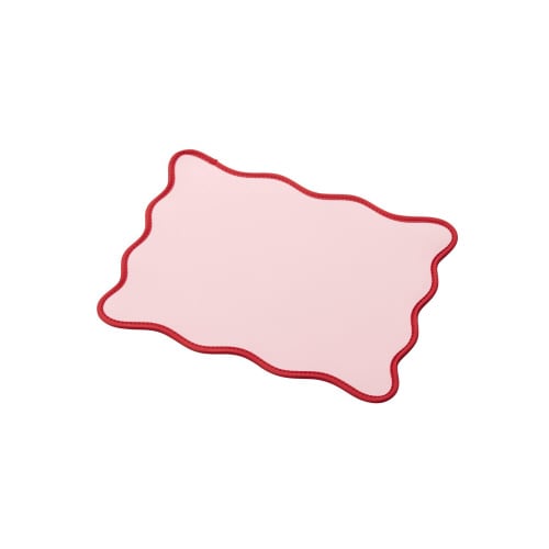 マウスパッド ウェーブ 裏面ラバー ピンク