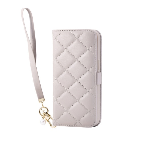 iPhone16e ケース 手帳型 グレージュ