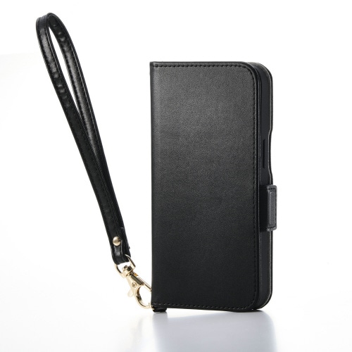 iPhone16e ケース ストラップ ブラック