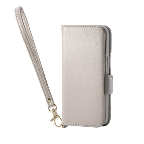 iPhone16e ケース ストラップ グレージュ