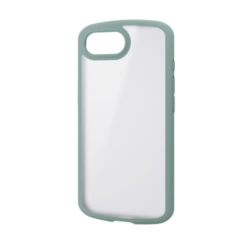 iPhone16e ケース 背面クリア グリーン