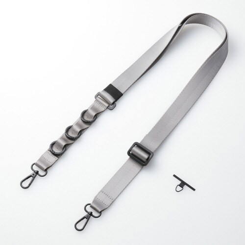 スマホショルダー ループ付 カラビナ グレー