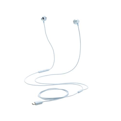 タイプCイヤホン 有線 セミオープン型 ブルー