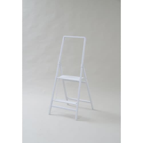 手すり付スチールフレーム2段 ホワイト