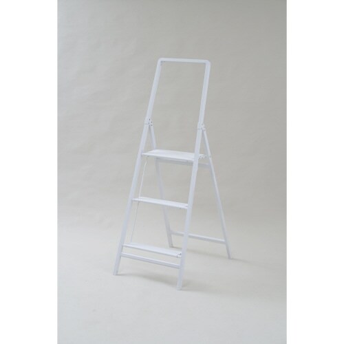 手すり付スチールフレーム3段 ホワイト