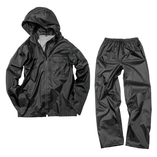 いぶし銀レインスーツ2 ブラック M