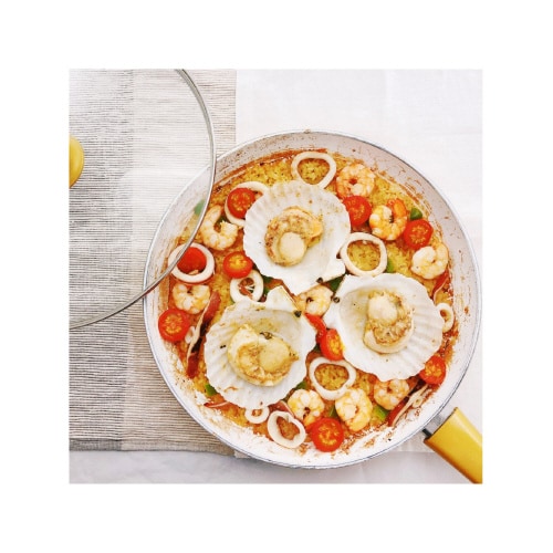 【冷凍】フライパンで簡単 からつき帆立のパエリアセ