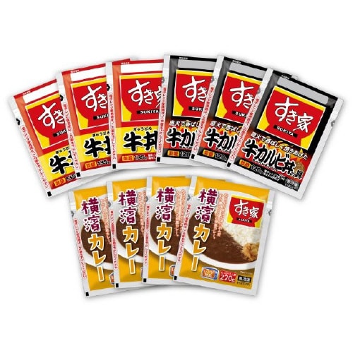 【冷凍】すき家 牛丼の具3食・牛カルビ丼の具3食・