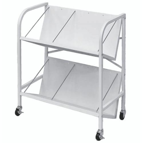 高耐荷重傾斜ファイルワゴン2段ホワイト