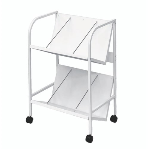 傾斜ファイルワゴン2段ホワイト