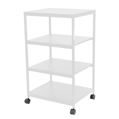 シンプルデスクワゴン4段ホワイト