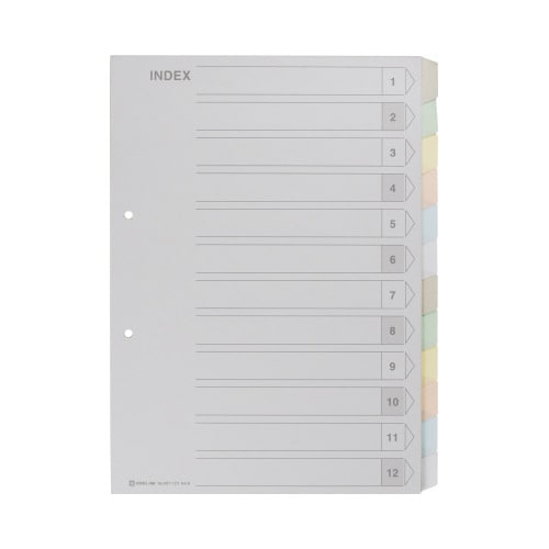 カラーインデックス A4縦 2穴 12山 1組